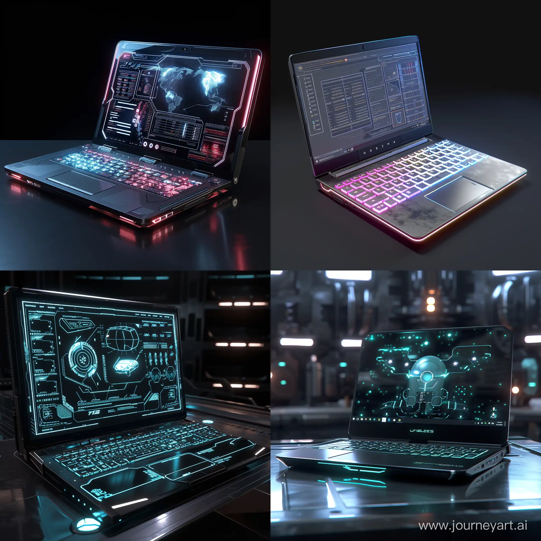 Futuristic laptop, unreal engine 5, Hollywood style