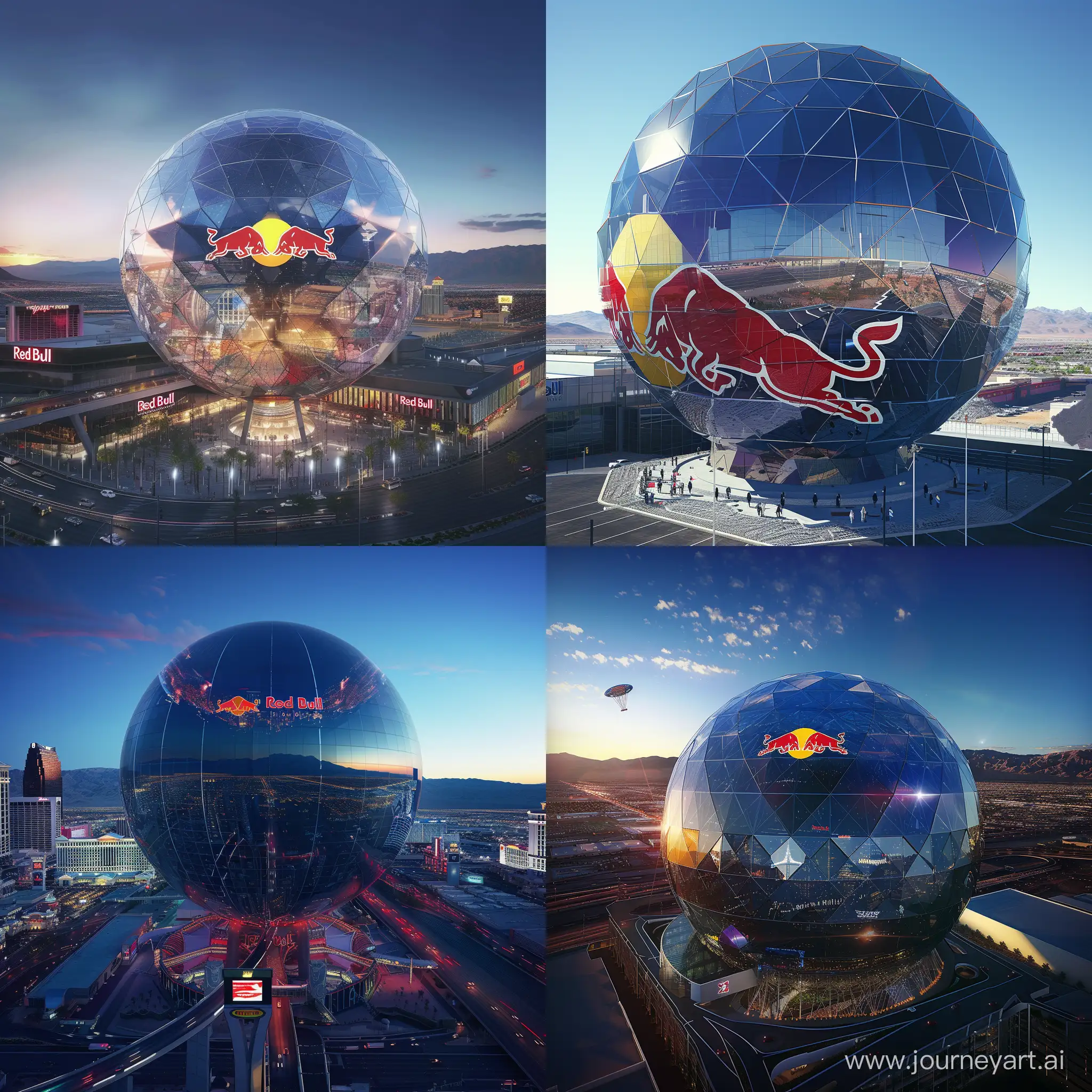 Imagine the Las Vegas Sphere, but owned by Red Bull. How it would look like?

