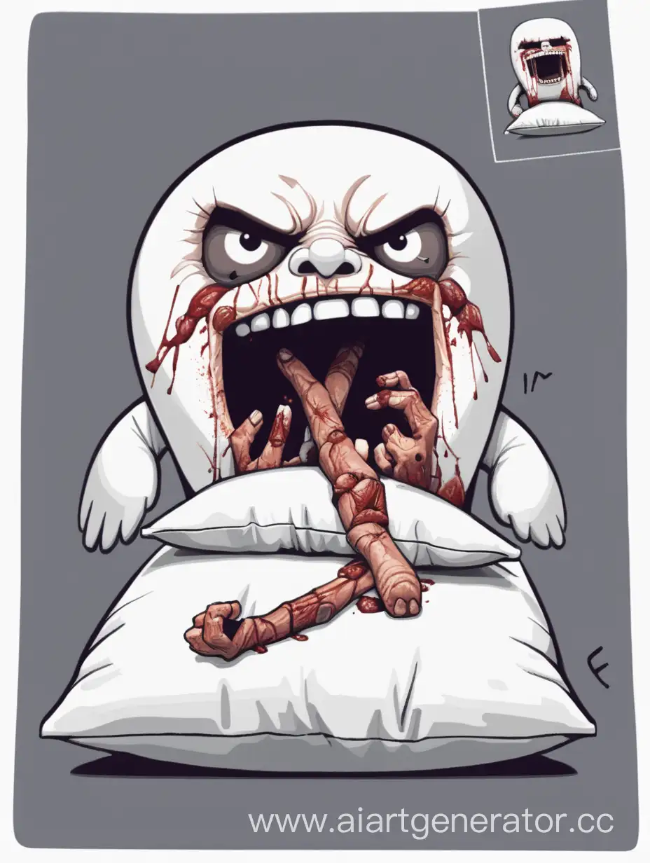 Unique-Pillow-Cannibal-Art-Surrealistic-Fantasy-Illustration