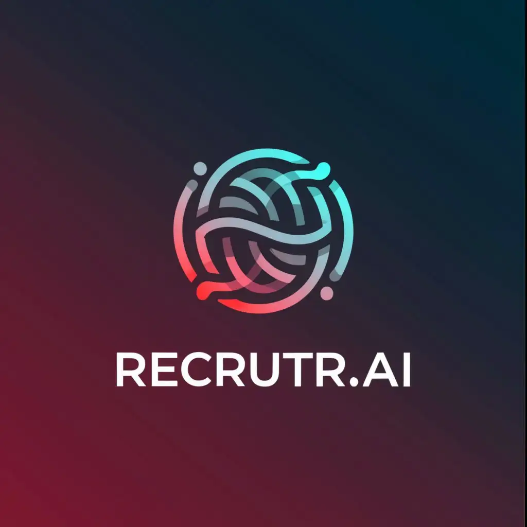 a logo design,with the text "Recruitr.AI", main symbol:abstract design,Moderate,be used in Technology industry,clear background