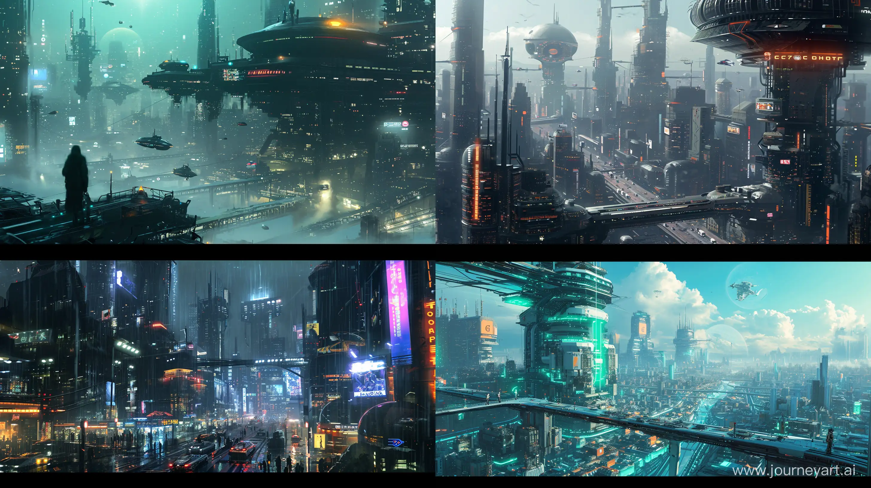 Futuristic city, gitpunk --ar 16:9