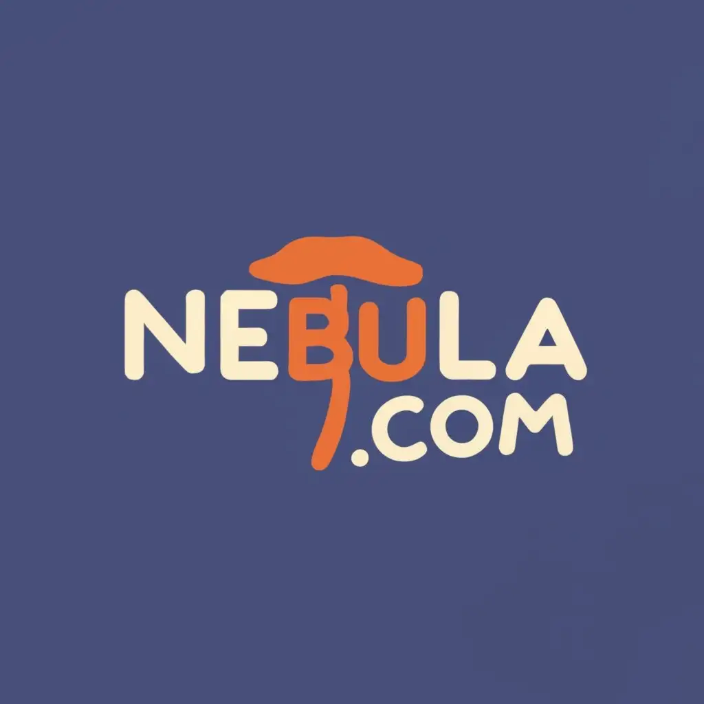 logo, mushroom, with the text "nebula.com", typography
