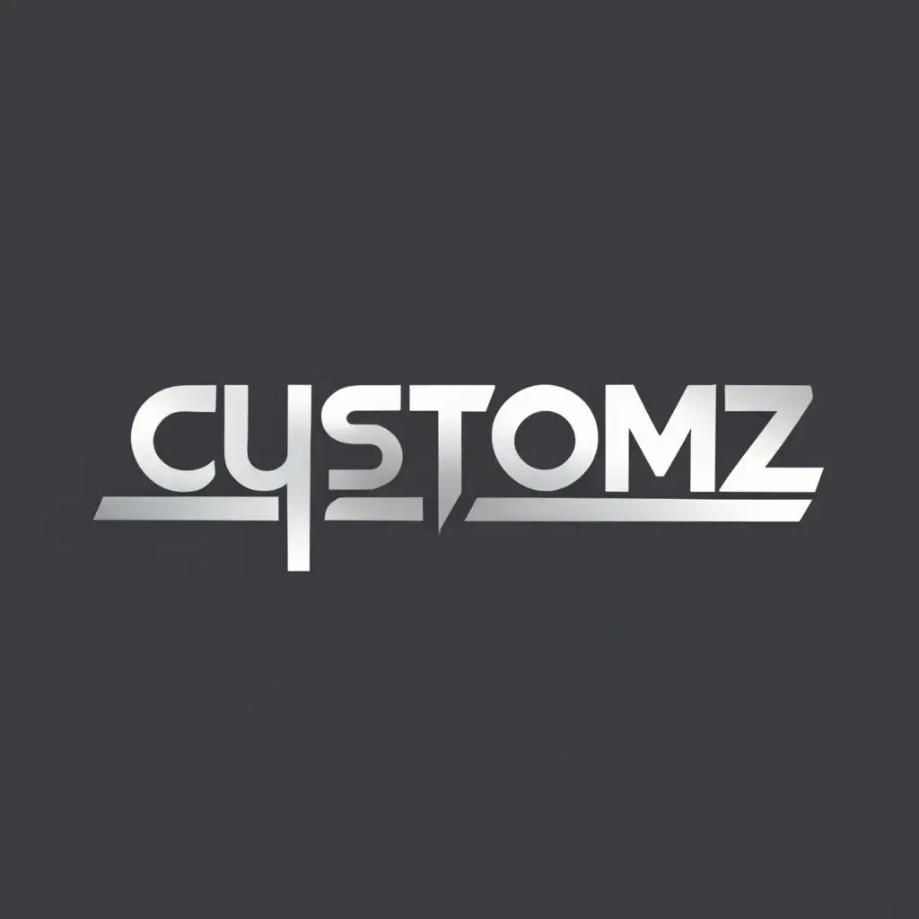 logo, silver badge, with the text "Customz", typography, be used in Technology industry