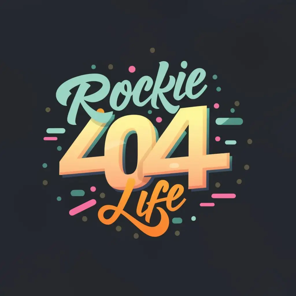 logo, 404, with the text "RookieDevLife", typography, be used in Technology industry