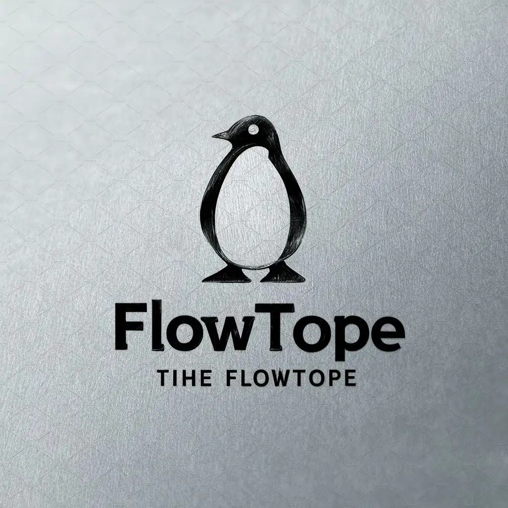 logo, penguin, with the text "Flowtope", typography, be used in Internet industry