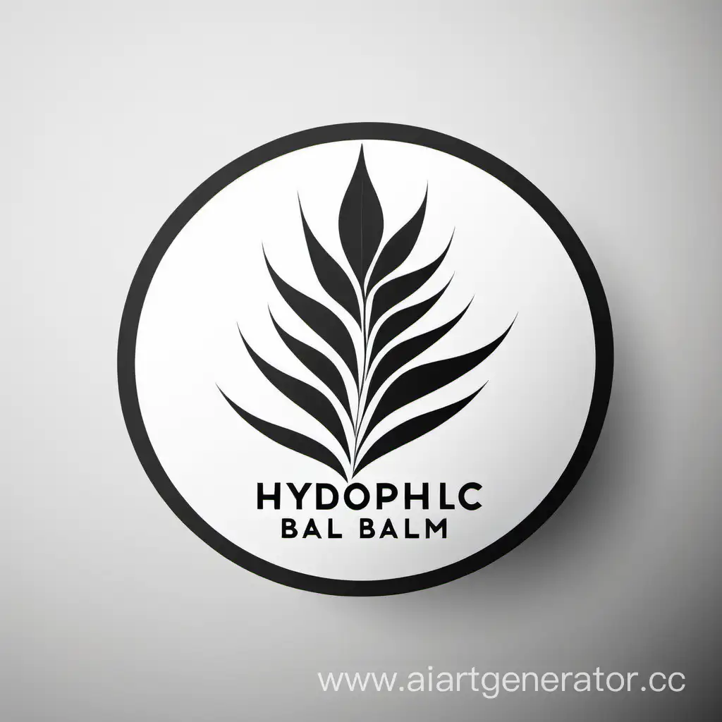 черно-белый дизайн логотипа гидрофильного бальзама  в натуральном стиле с нотками минимализма 
