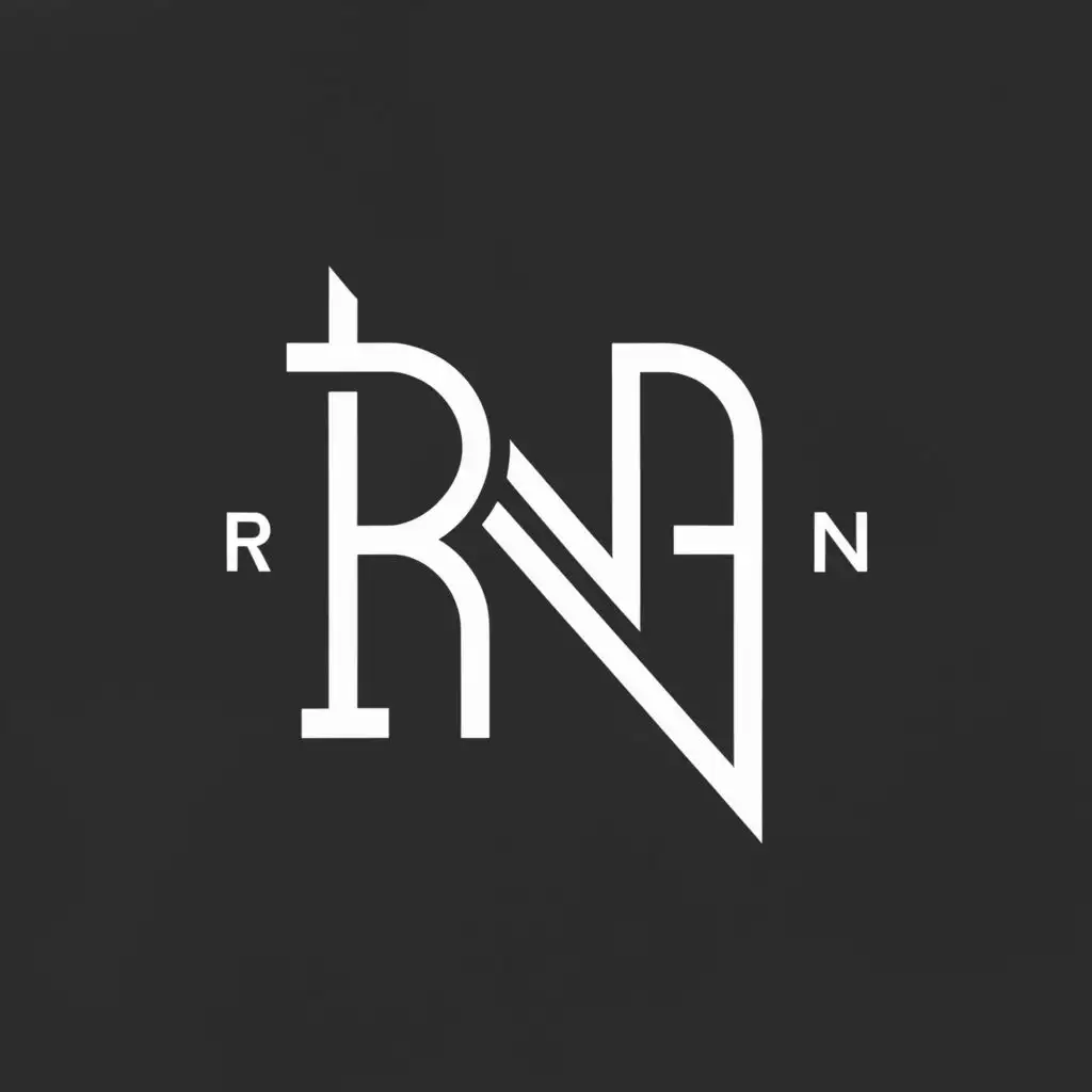 a logo design,with the text "Royal Nation", main symbol:RN,Minimalistic,clear background