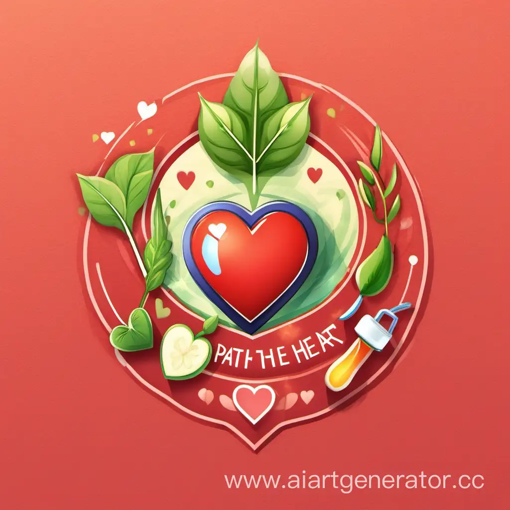 эмблема для телеграмм канала о ЗОЖ с названием "Путь к Сердцу"