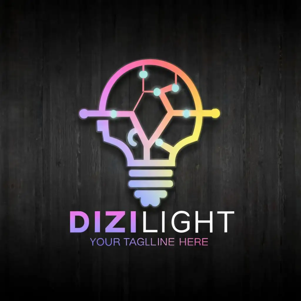 a logo design,with the text "Dizilight", main symbol:A stylized lightbulb merged with digital elements such as pixels or circuitry to symbolize the intersection of innovation and digital technology., be used in Technology industry
