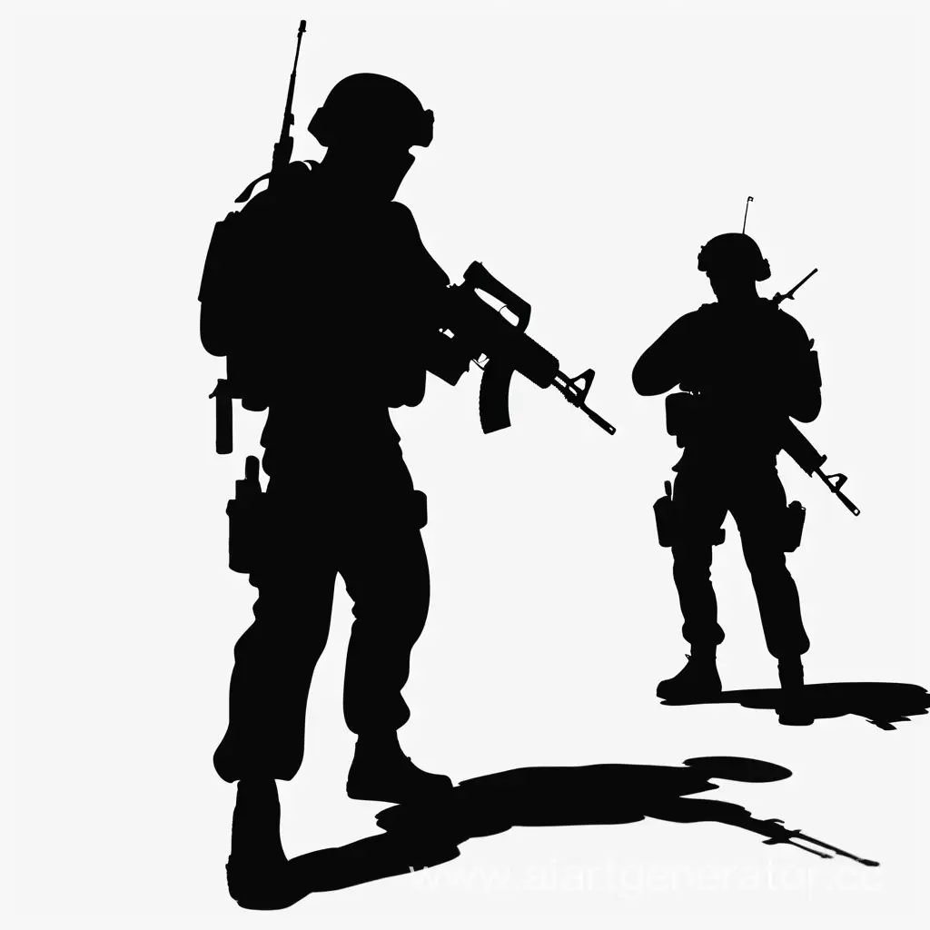 Силуэт Террористf из игры Cs2 на белом фоне в черном исполнении с AK-47 в руках