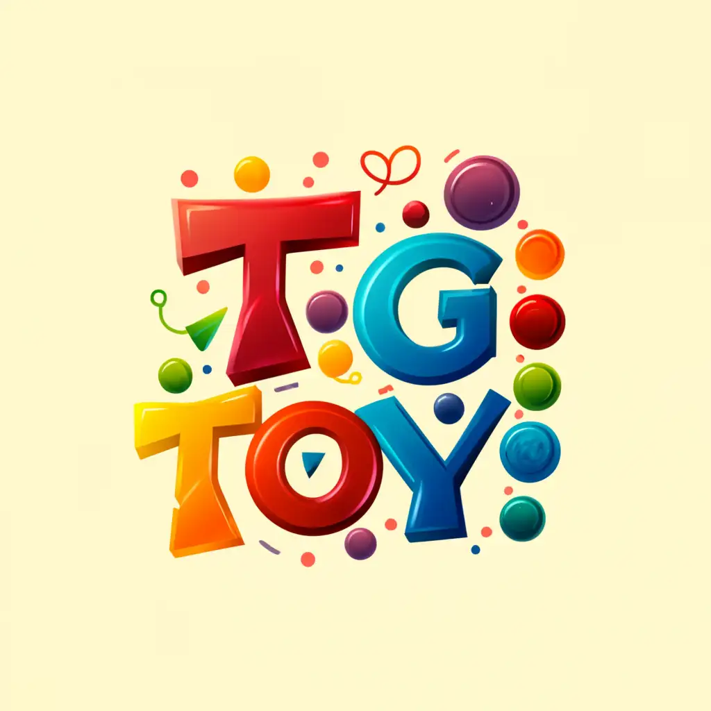a logo design,with the text "TG TOY", main symbol:FREE, COLORFUL, UNIQUE, LOVE,complex,be used in Entertainment industry,clear background