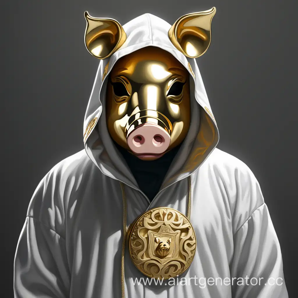Enigmatic-Figure-in-Golden-Pig-Mask-and-White-Robe