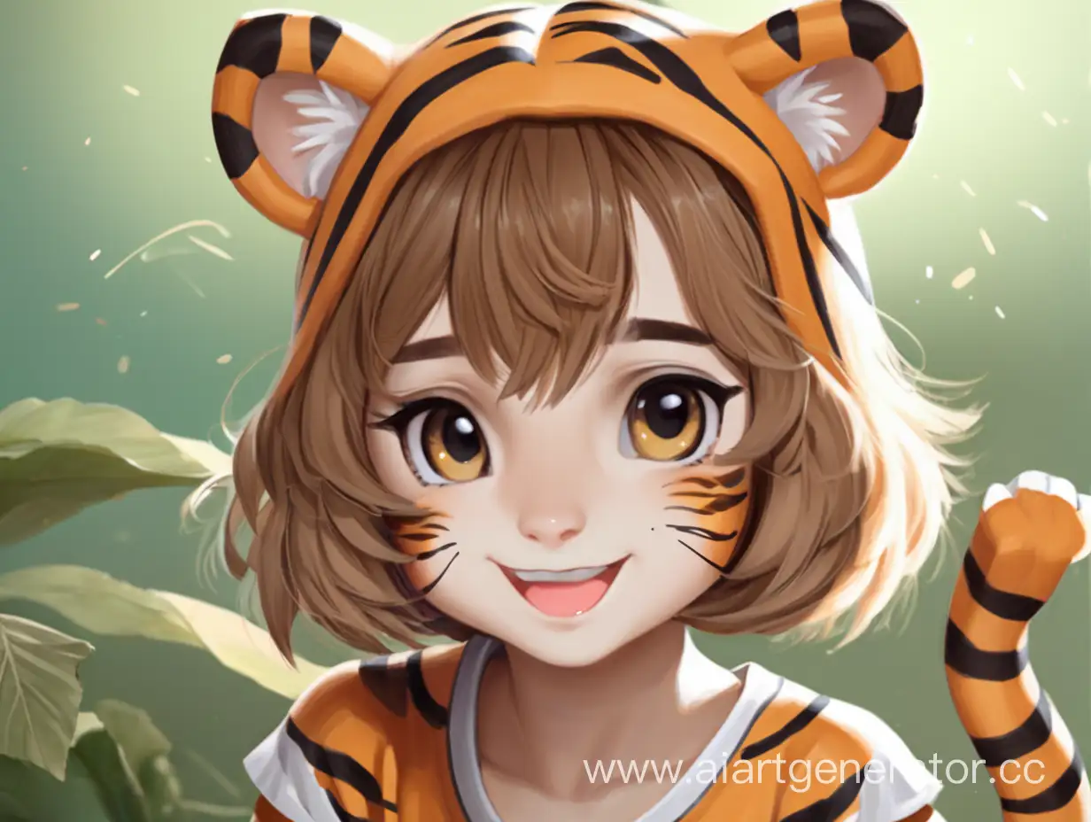 Милая девушка-тигрица
