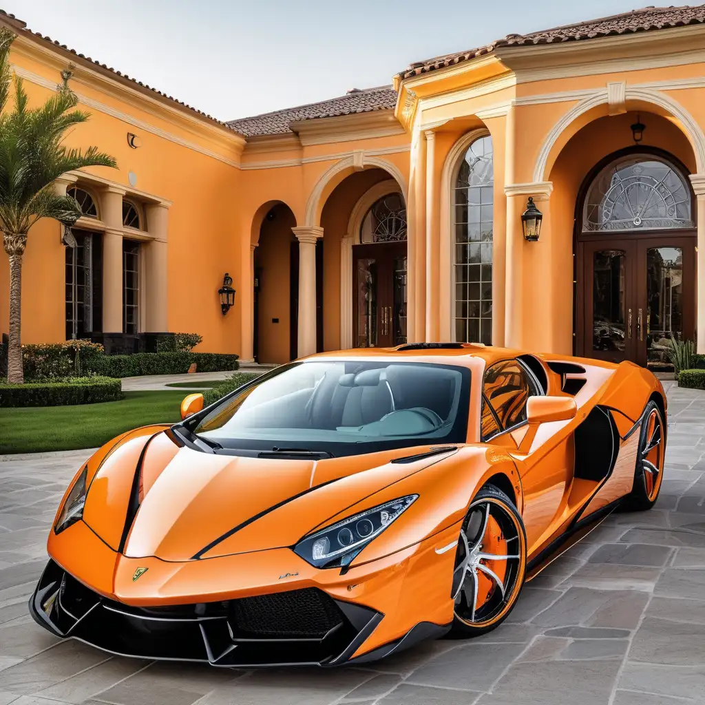 Vibrant Orange Exotic Luxury Cars Showcase Elegance and Power