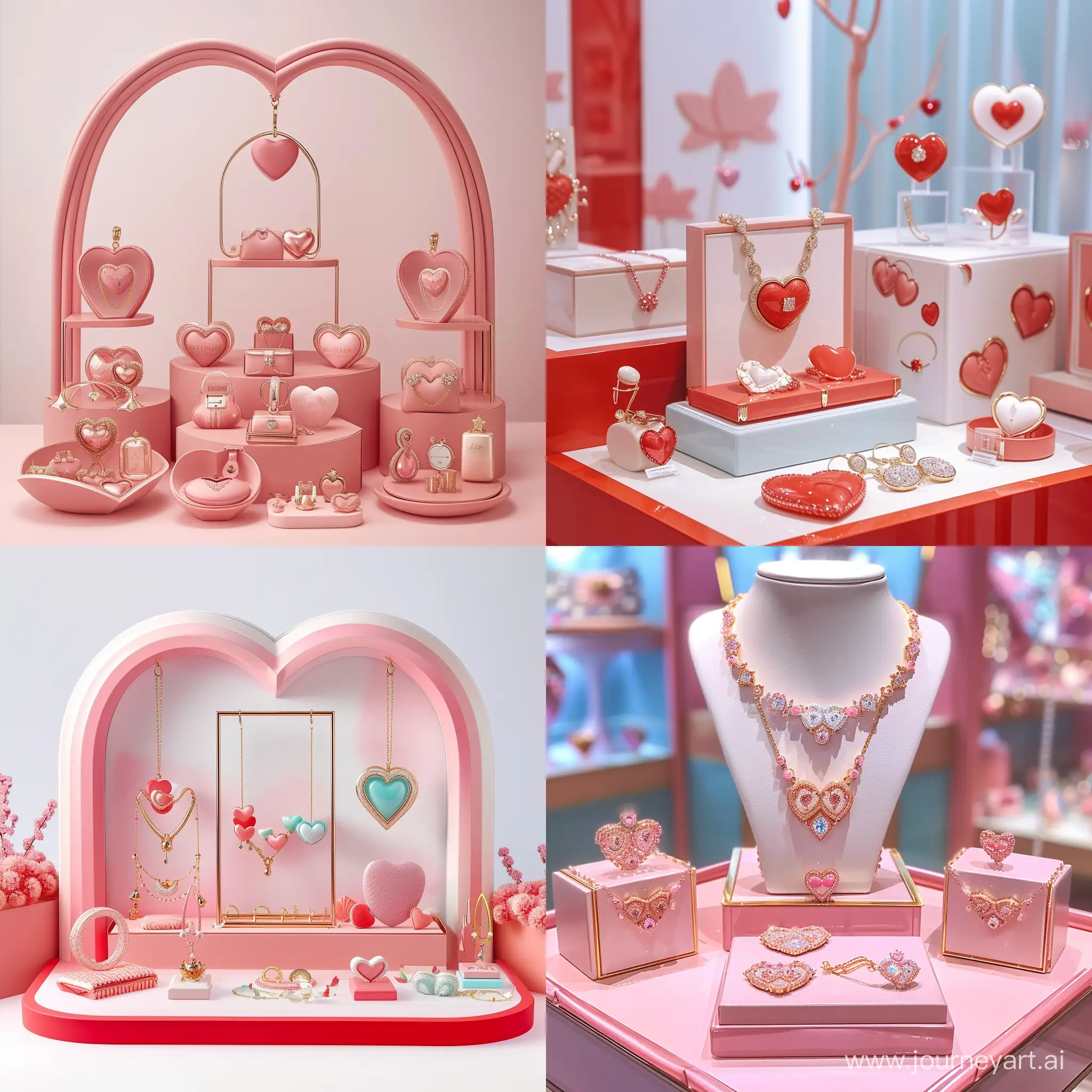 a pop up of a accessory collection for valentine's day. the pop up is a collaboration by two brand blumarine and pandora.