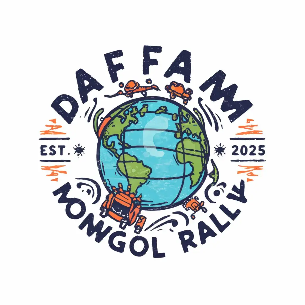 LOGO-Design-For-Da-Fam-Mongol-Rally-2025-Earth-Illustration-with-London-and-UlanUde-Pinpoints