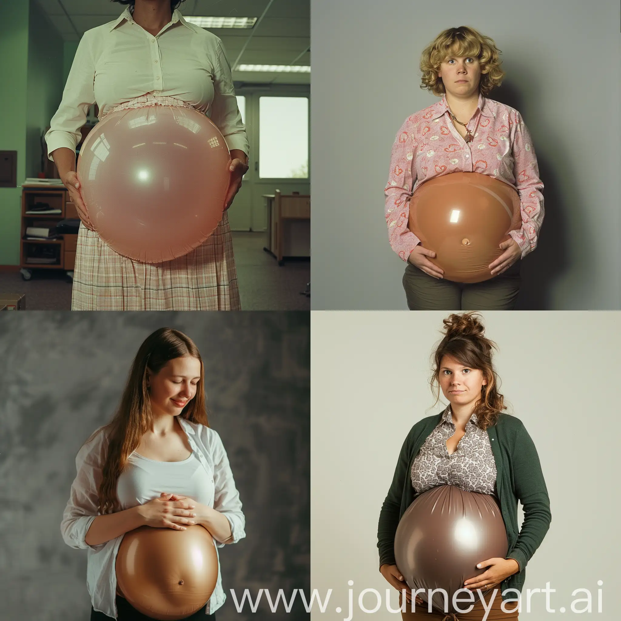 woman with inflated belly