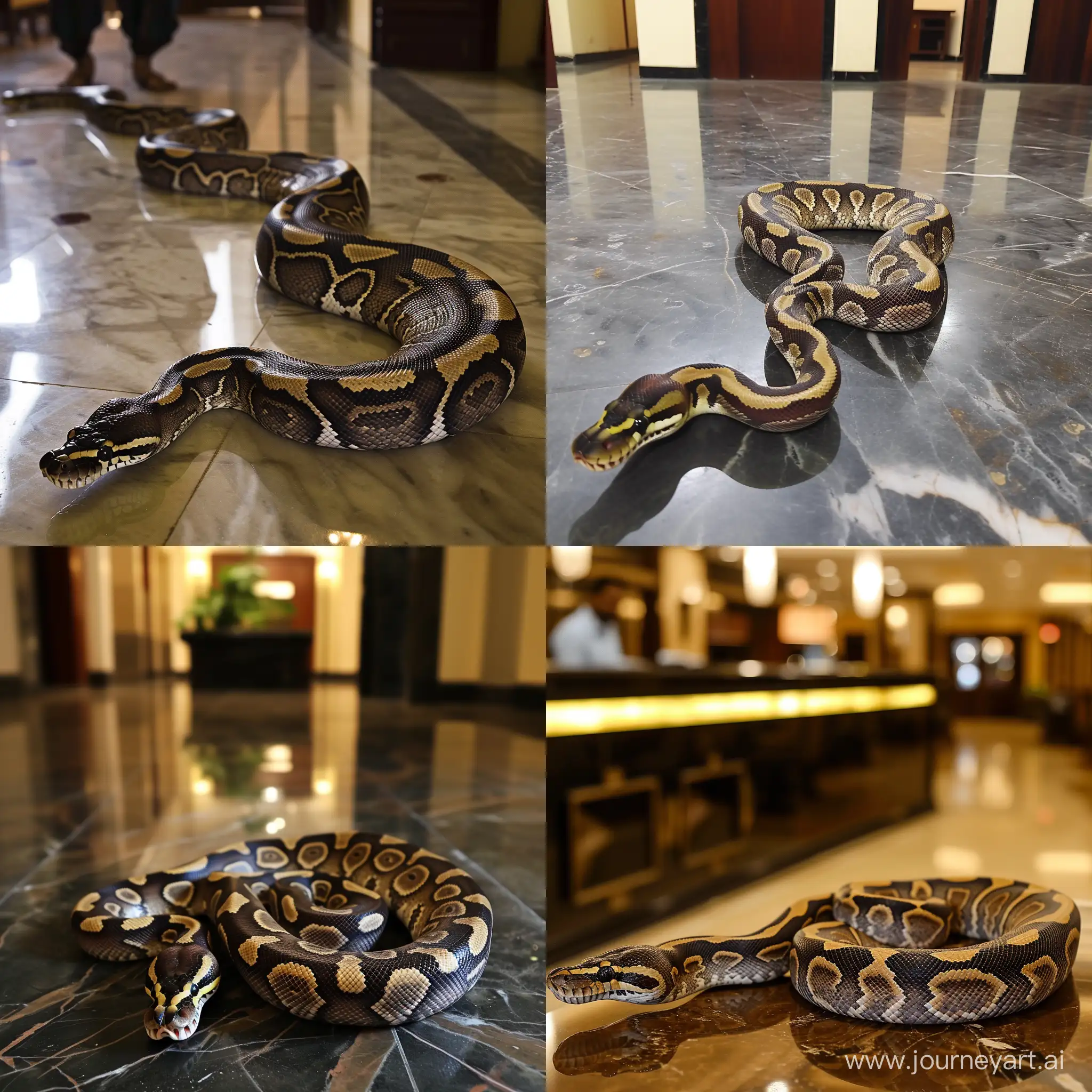 Reticulated-Python-Encountered-in-Mumbai-Hotel
