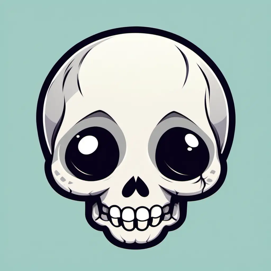 a cute kawaii chibi skull as a vector illustration 