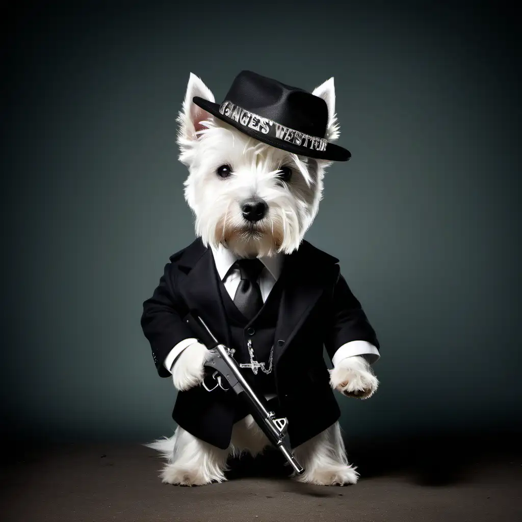 Humorous Gangster West Highland Terrier