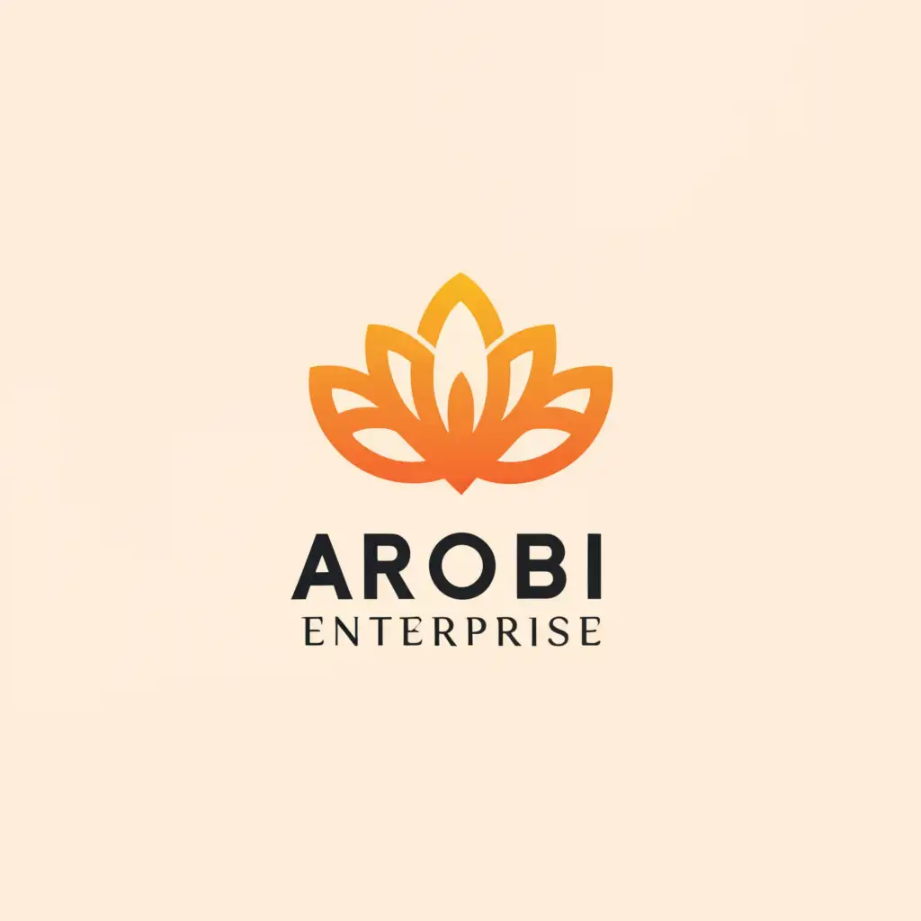 a logo design,with the text "Arobi Enterprise", main symbol:Flower,Minimalistic,be used in Home Family industry,clear background