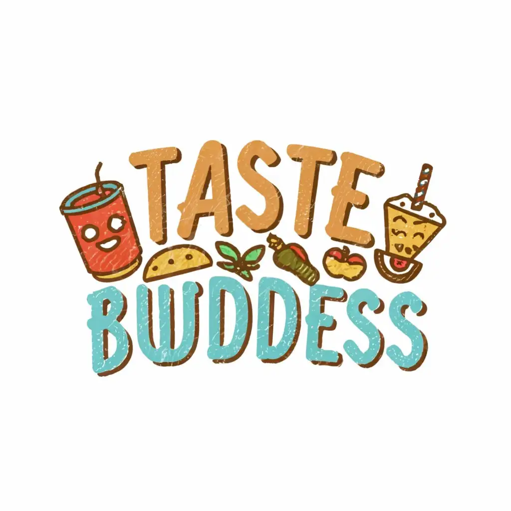 a logo design,with the text "TASTE BUDDIES", main symbol:Food and drinks,Moderate,clear background
