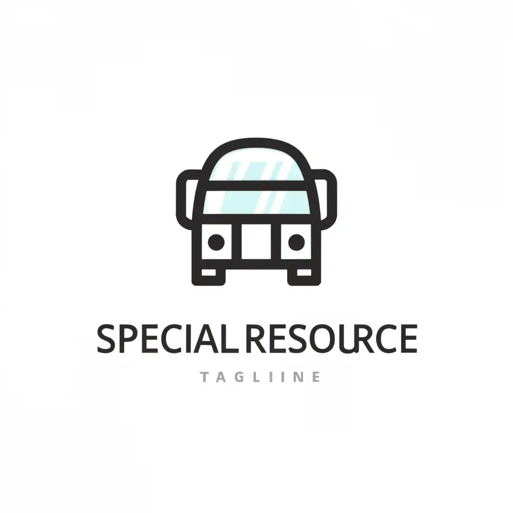 a logo design,with the text "Special Resource", main symbol:Bus,Minimalistic,clear background