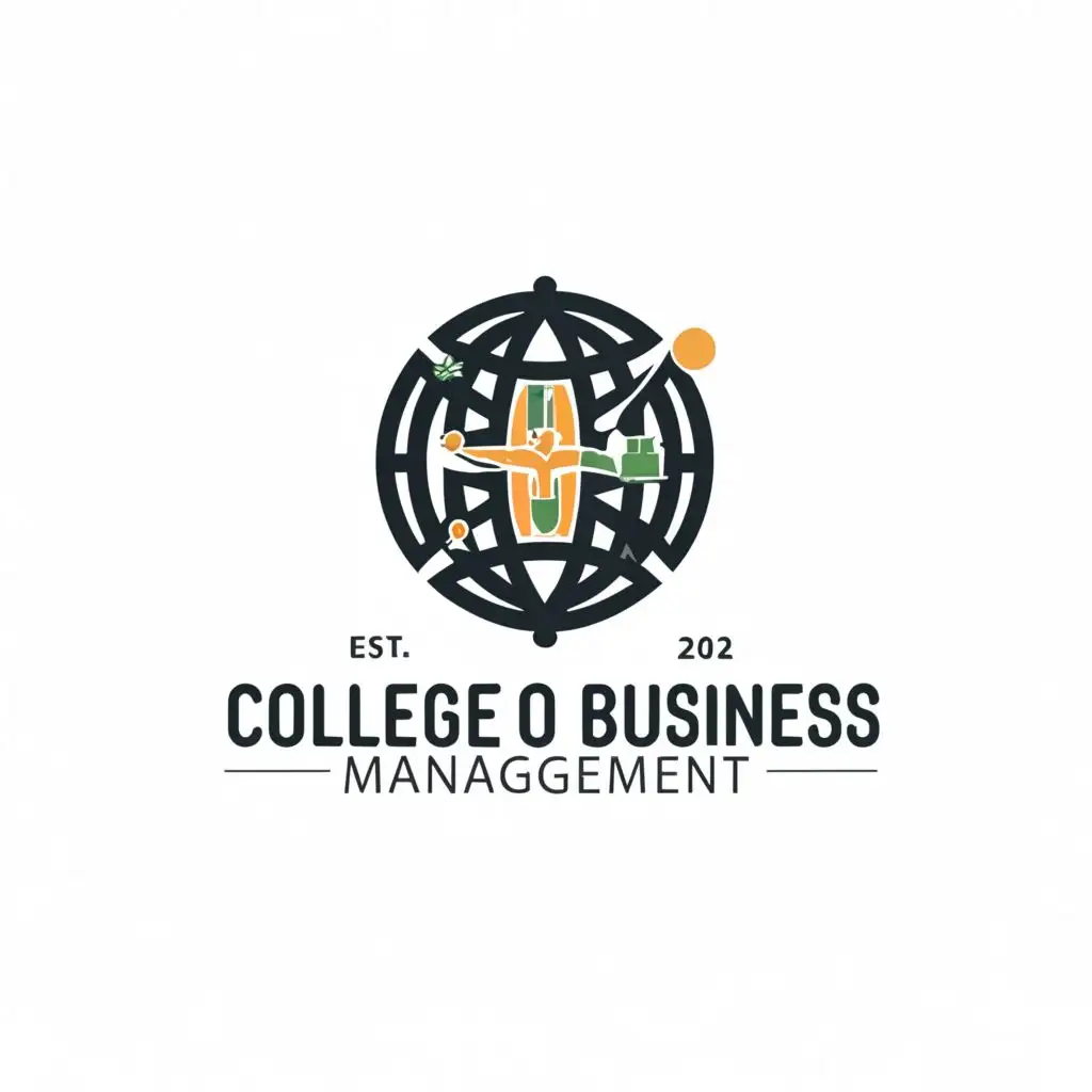 a logo design,with the text "College of Business Management", main symbol:Hospitality, Tourism, Entrepreneurship, Agribusiness,complex,be used in Education industry,clear background