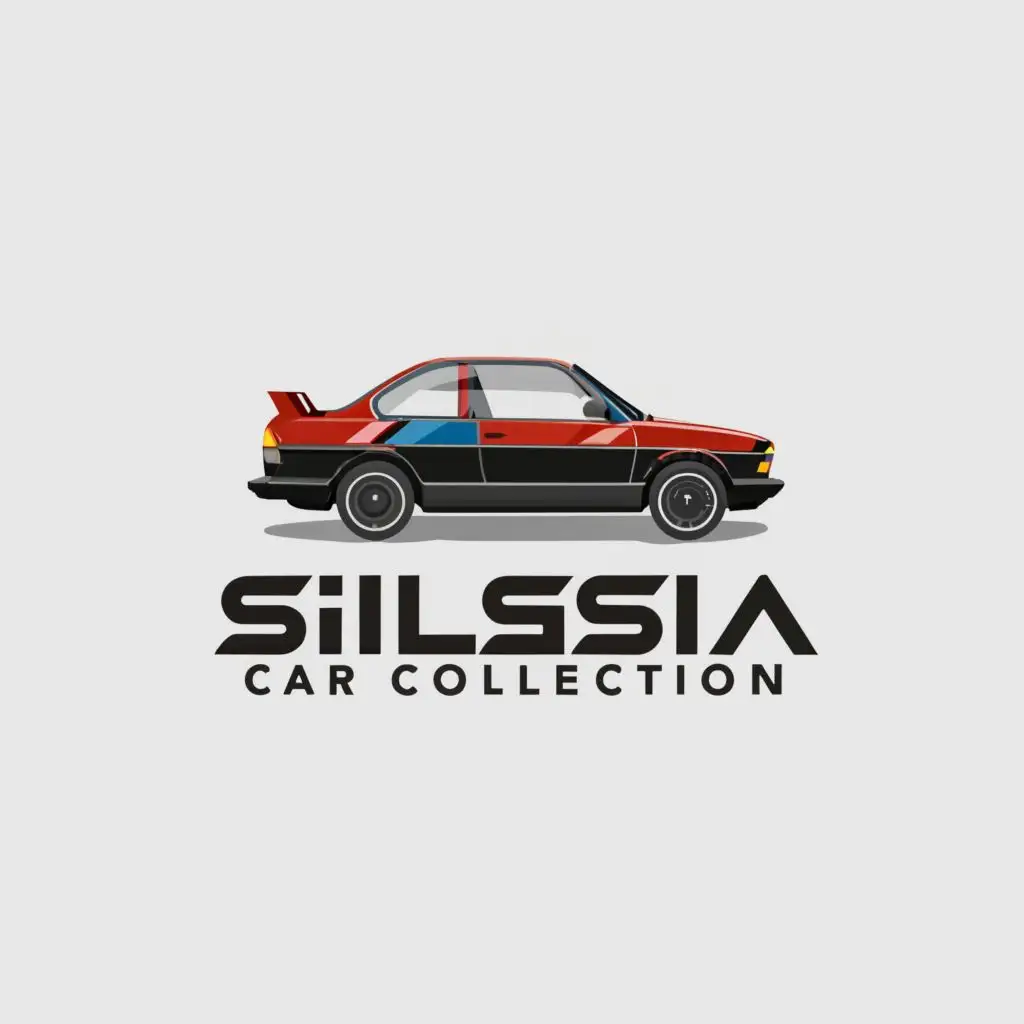 a logo design,with the text "Silesia car collection", main symbol:Bmw e30,Moderate,be used in Automotive industry,clear background