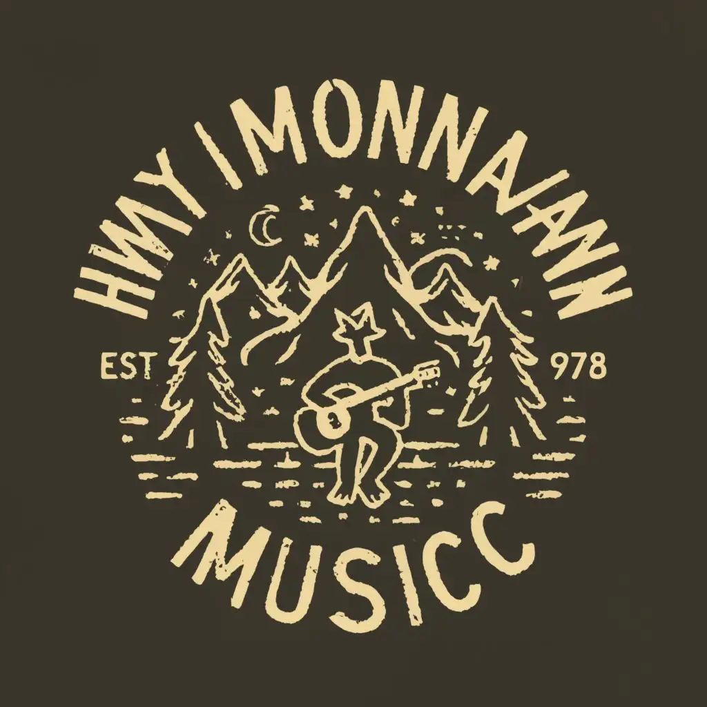 logo, Music, with the text "Tiny Mountain Man Music", typography