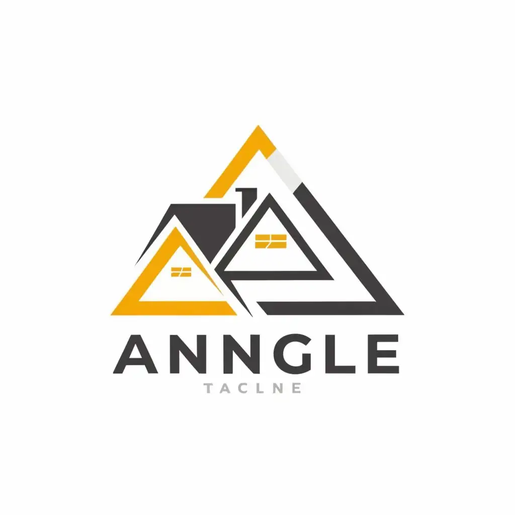 logo, Architecture, home, compass, triangle, with the text "Angle ", typography, be used in Retail industry
