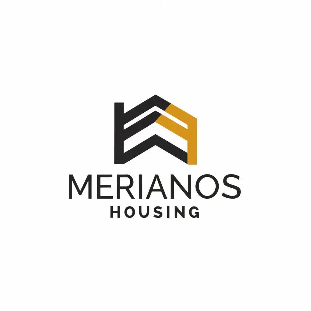 a logo design,with the text "Merianos Housing", main symbol:house Roof,Minimalistic,be used in Real Estate industry,clear background