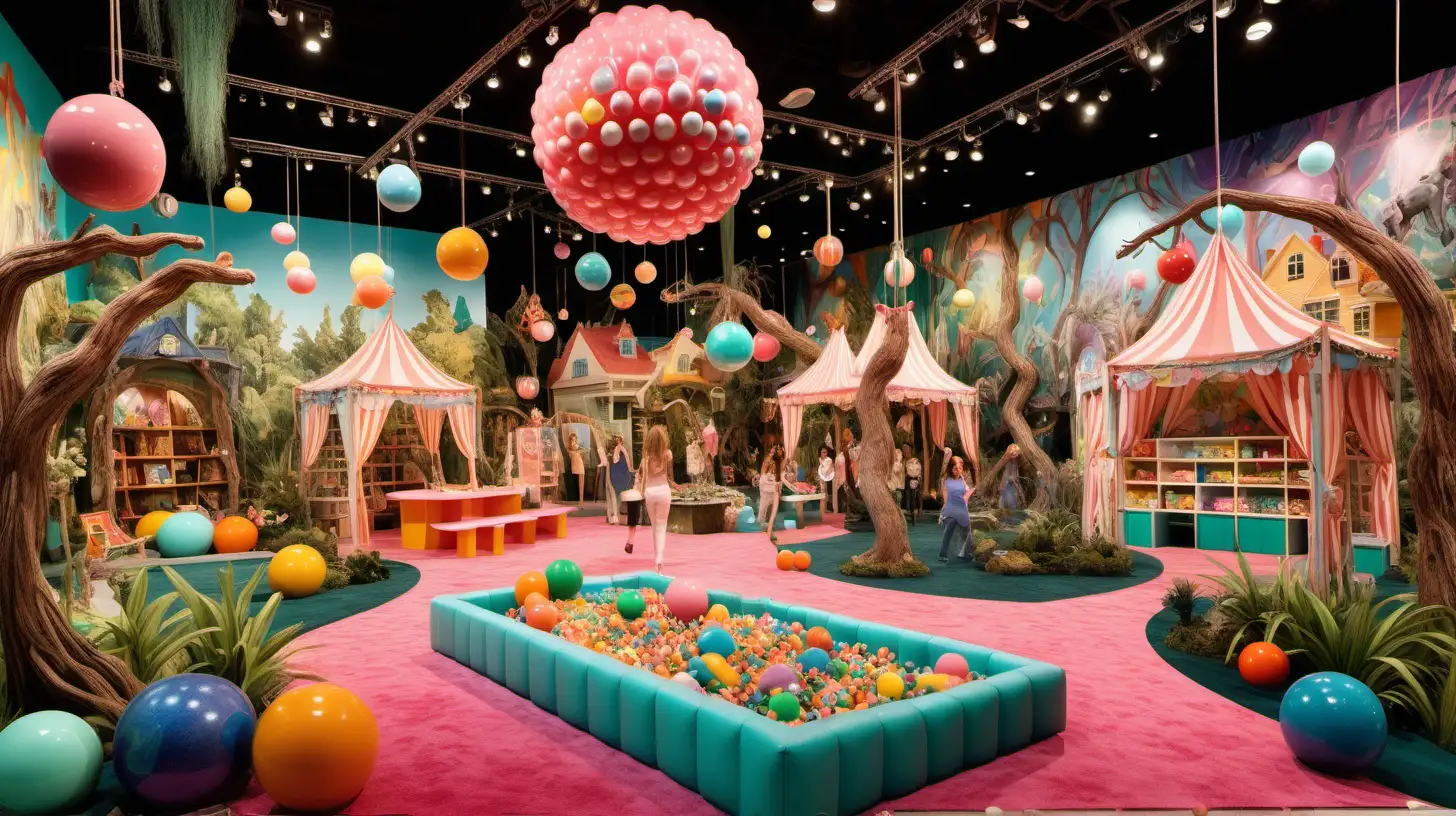 Susans Dream World Whimsical Retail Experience with Ball Pit and Beaded Swings