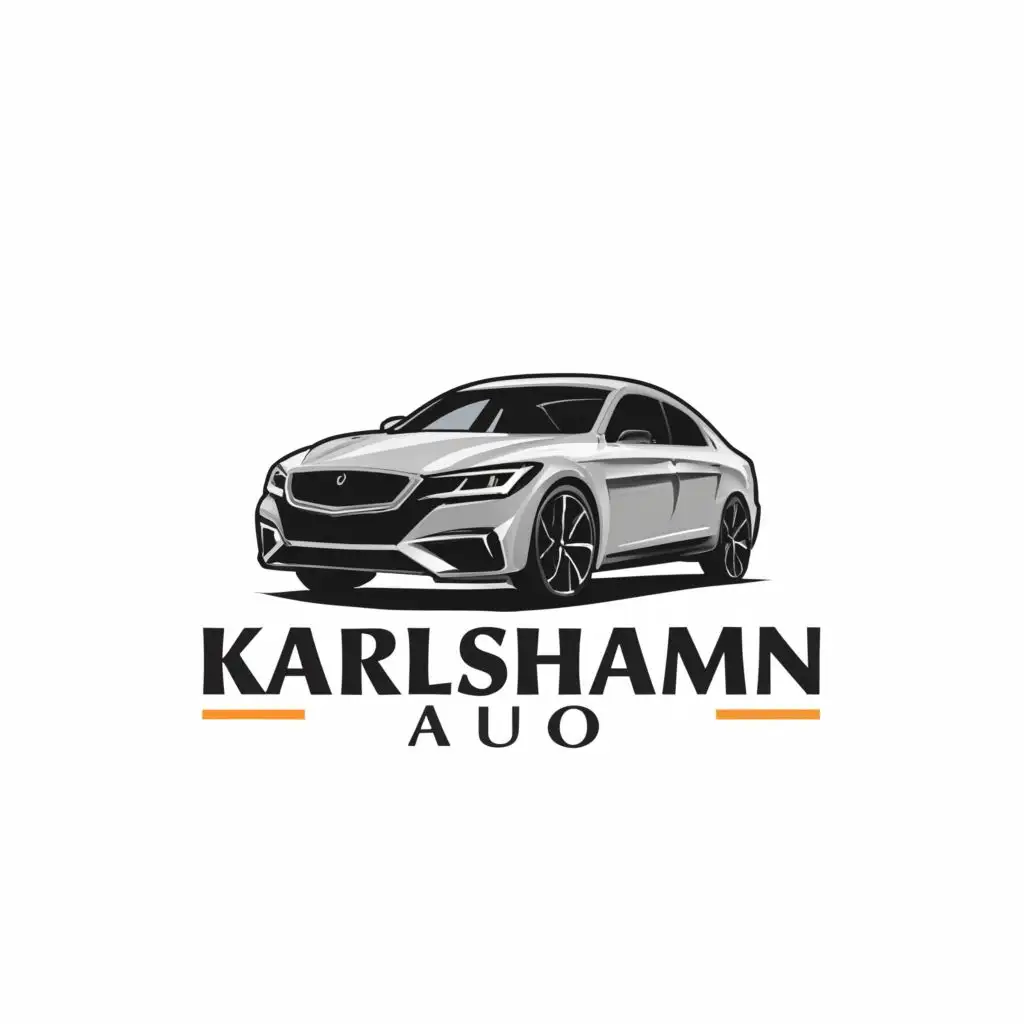 a logo design,with the text "Karlshamn Auto", main symbol:Car,Minimalistic,be used in Automotive industry,clear background