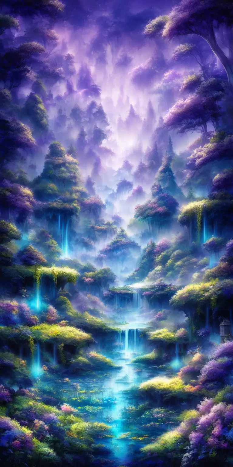 Enchanting Forest Glowing with Mystical Lights