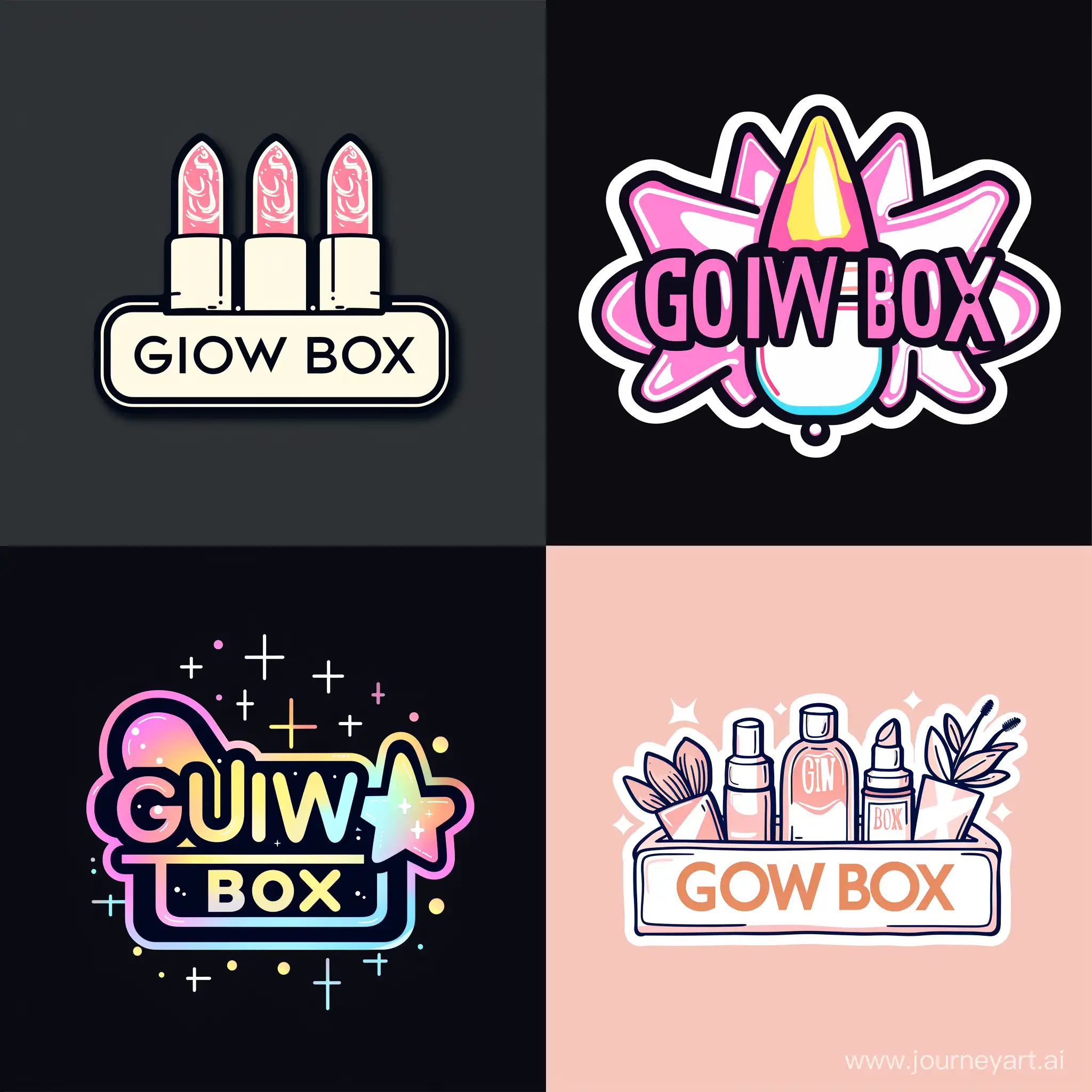 Chic-GlowBox-Cosmetics-Logo-Sticker-Vibrant-Visual-Identity