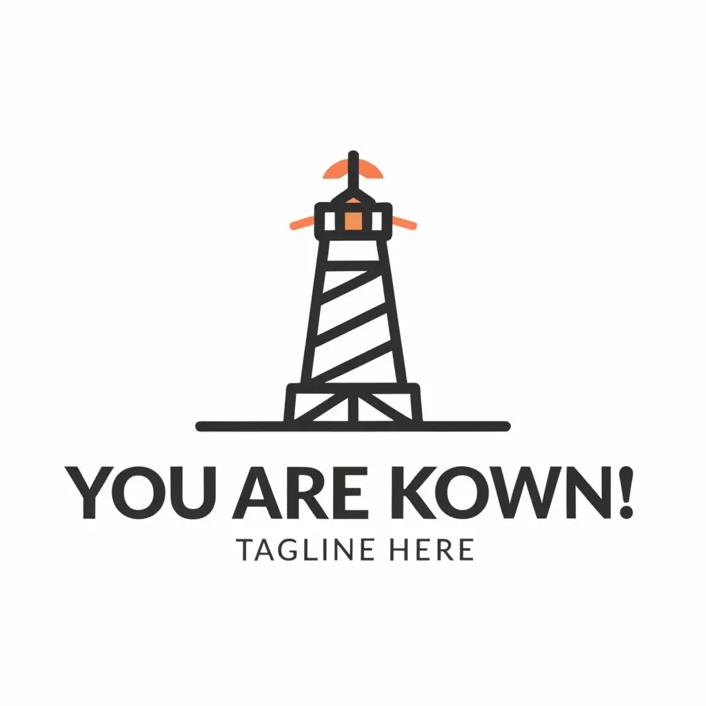 a logo design,with the text "You are known!", main symbol:lighthouse,Moderate,be used in Internet industry,clear background
