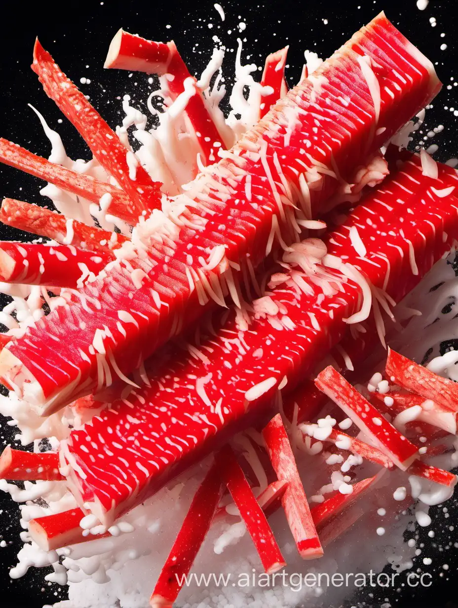 Colorful-Crab-Sticks-Bursting-in-Culinary-Display