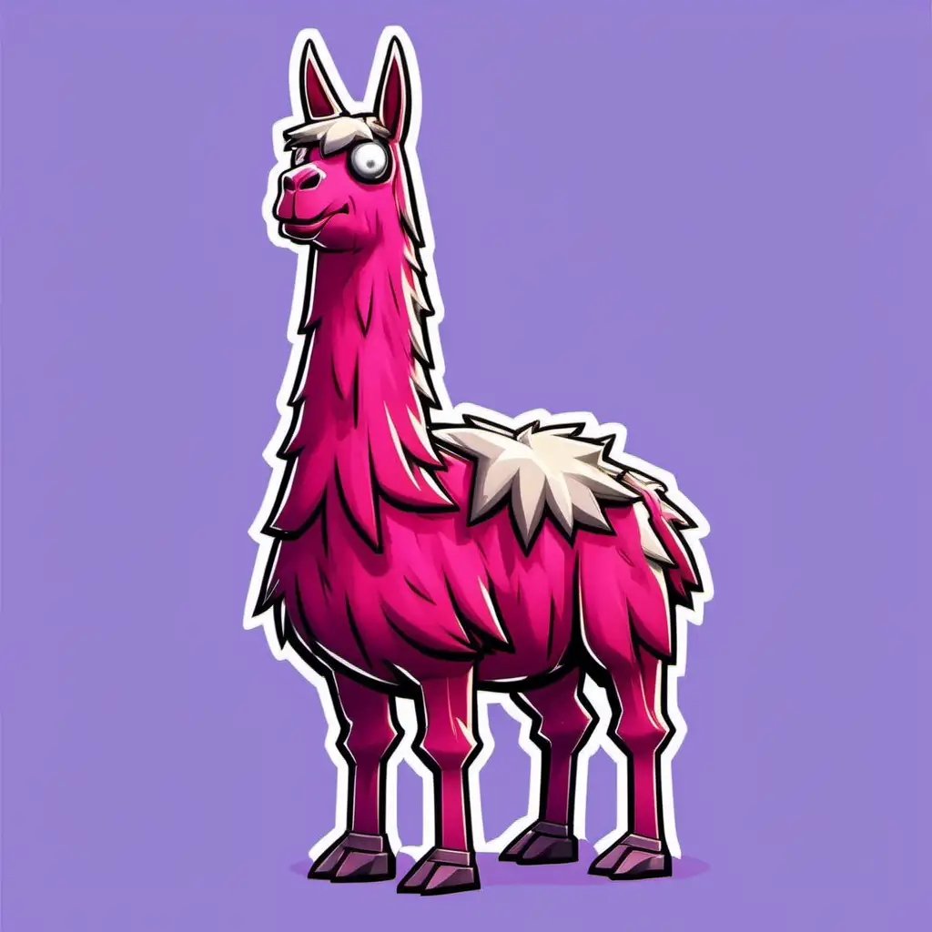 Fortnite Loot Llama with Intense Red Eyes Iconic Cartoon Character