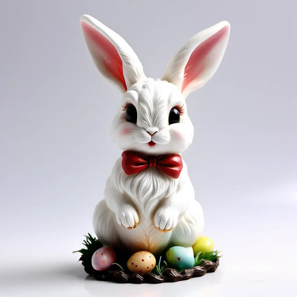 Adorable Easter Resin Rabbit on White Background