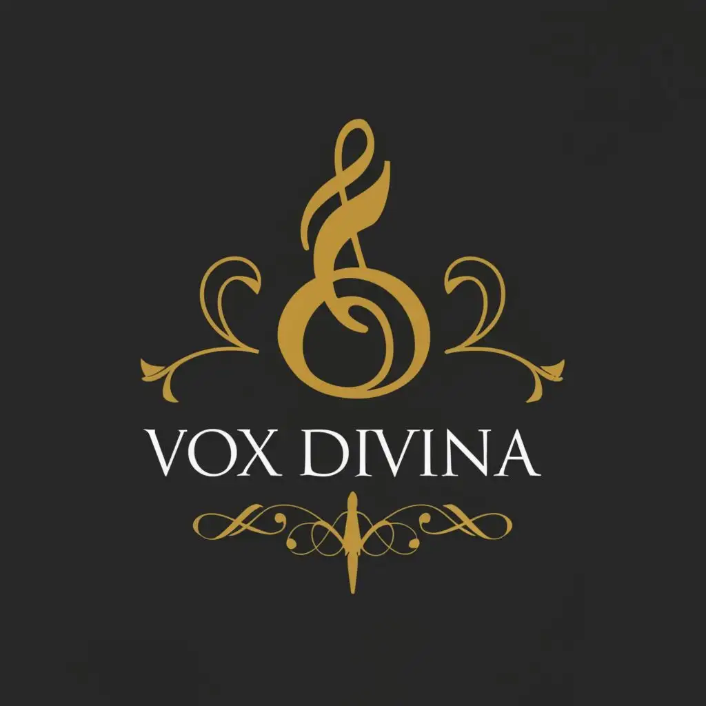 logo, Treble Clef, with the text "Vox Divina", typography, be used in Events industry