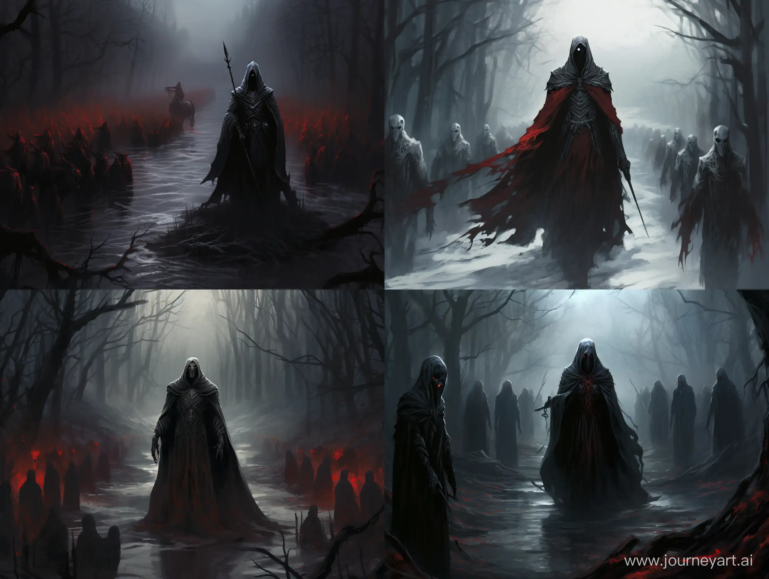 Necromancer-Dark-Lord-and-Commander-Leading-Troops-through-Taiga