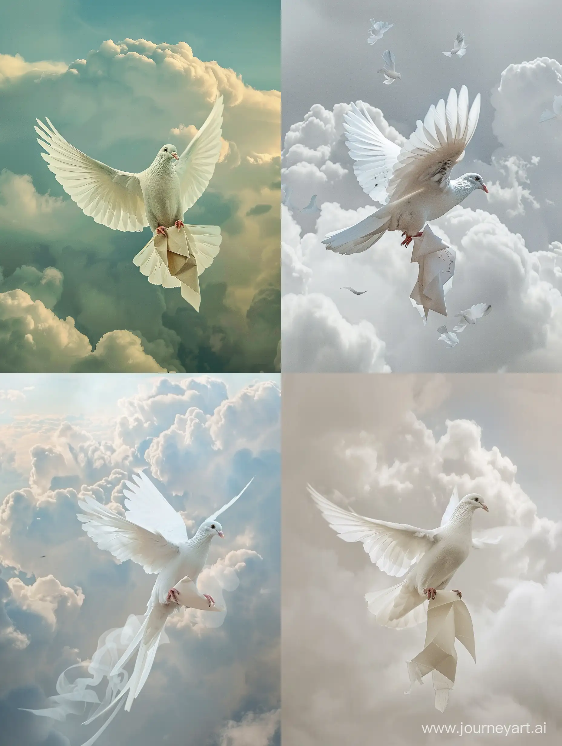 Graceful-White-Dove-Soaring-Amidst-Clouds-with-a-Precious-Message