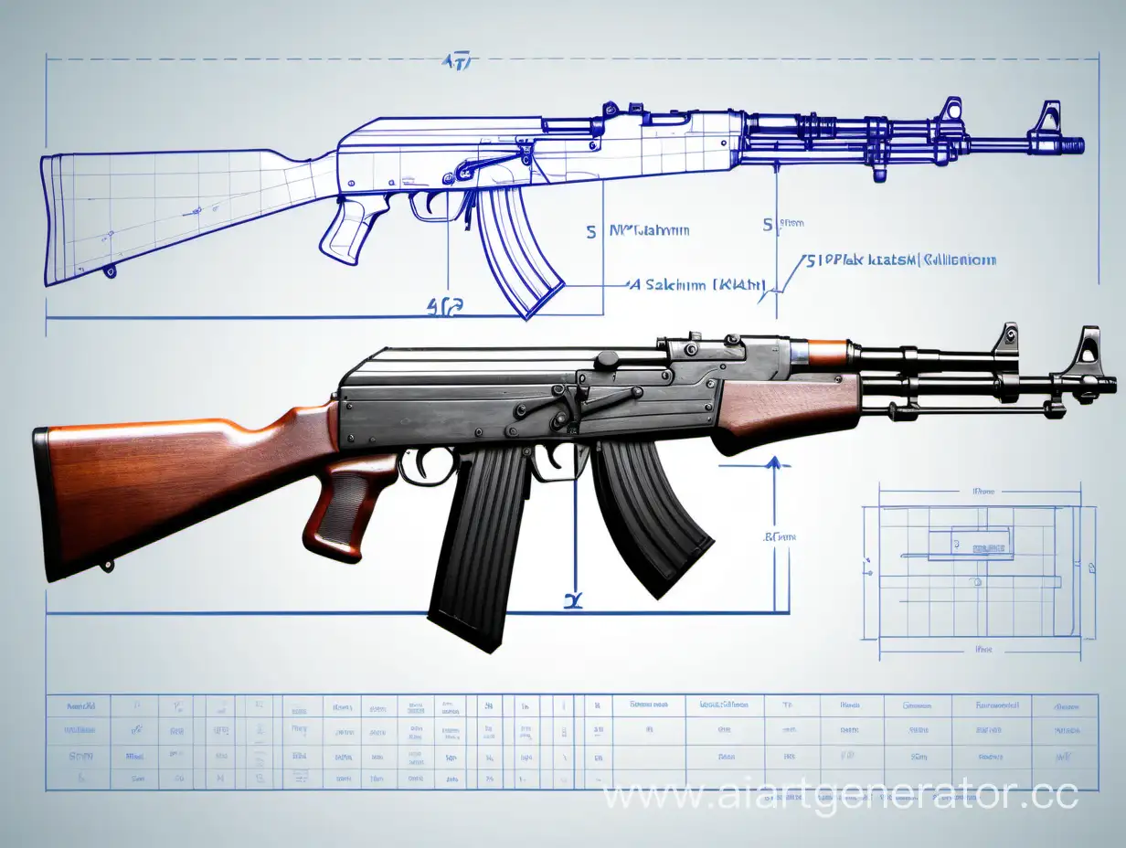 Realistic-Kalashnikov-47-Blueprint-Diagram-on-White-Background