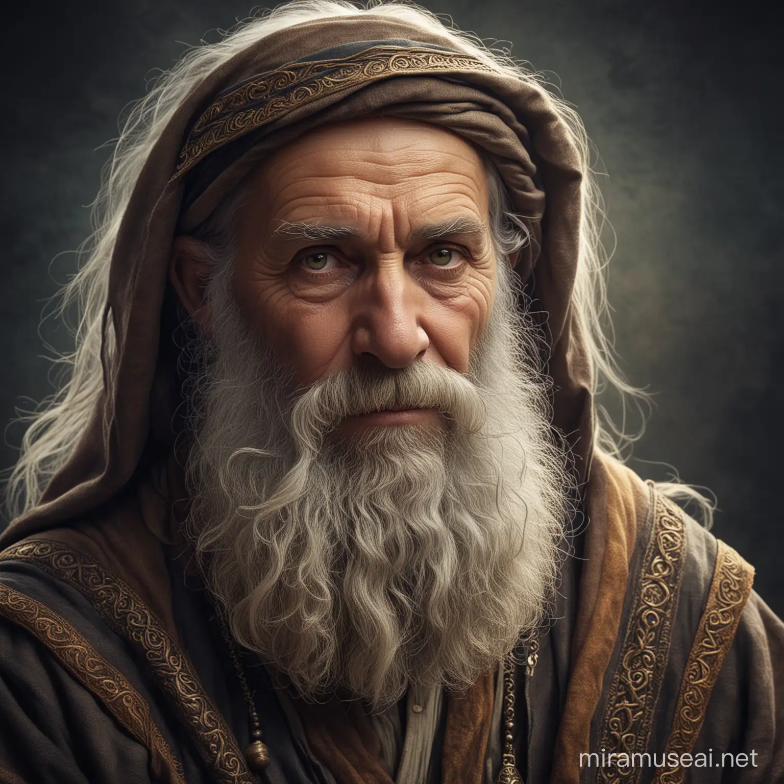Old wise fantasy-style bearded man