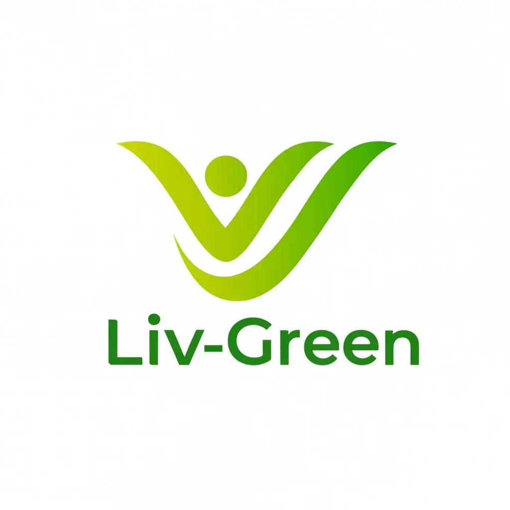 a logo design,with the text "LIV-GREEN", main symbol:hape: A dynamic green checkmark with a slight upward angle to represent both action and progress.
Details:
The checkmark could be formed by a stylized leaf shape, subtly referencing sustainability.
A small person (silhouette) could be incorporated within the checkmark's base, symbolizing user action.
A small star could be placed at the top of the checkmark, representing the reward aspect.,Moderate,clear background