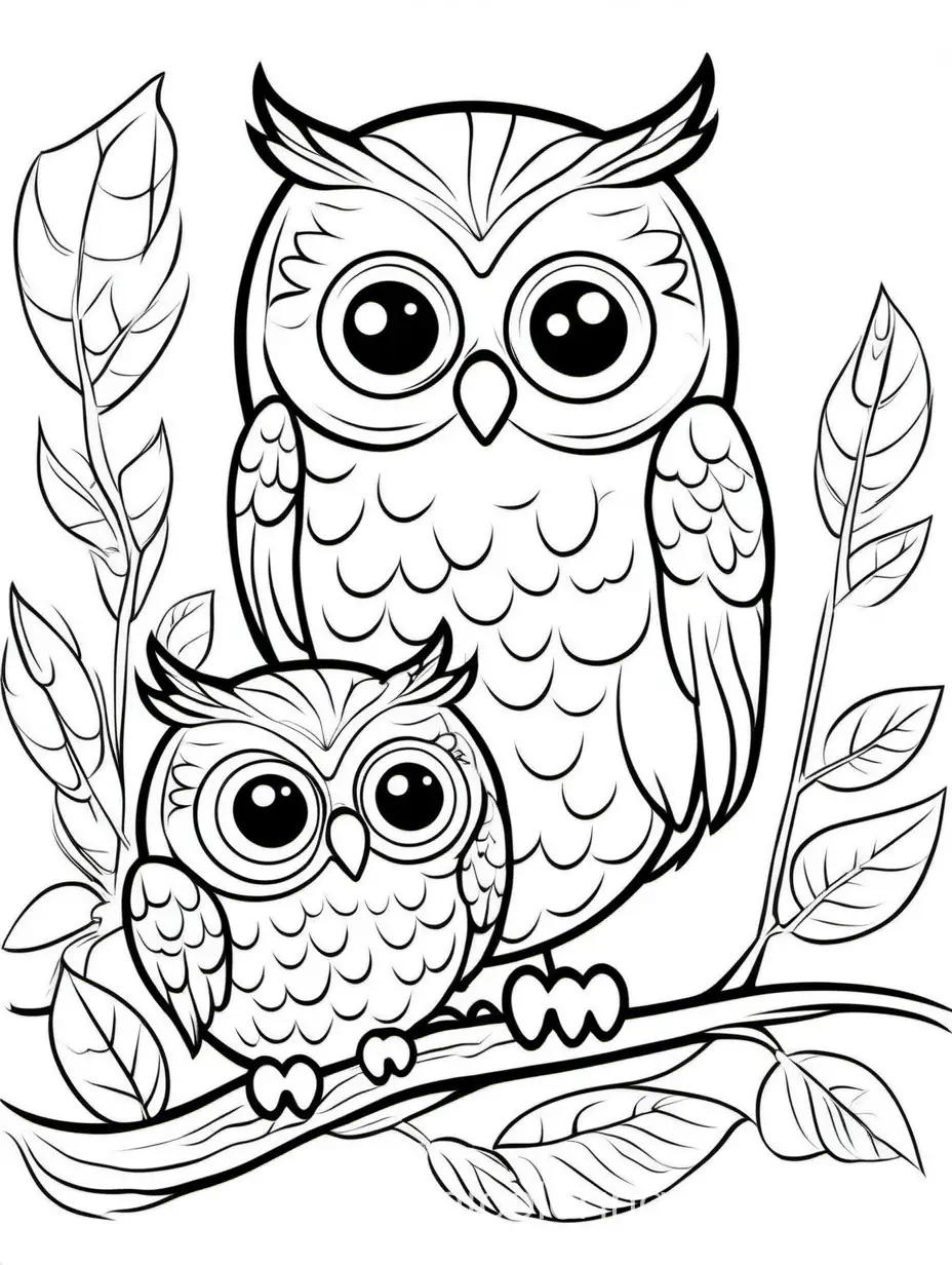 Adorable-Owl-and-Baby-Coloring-Page-for-Kids