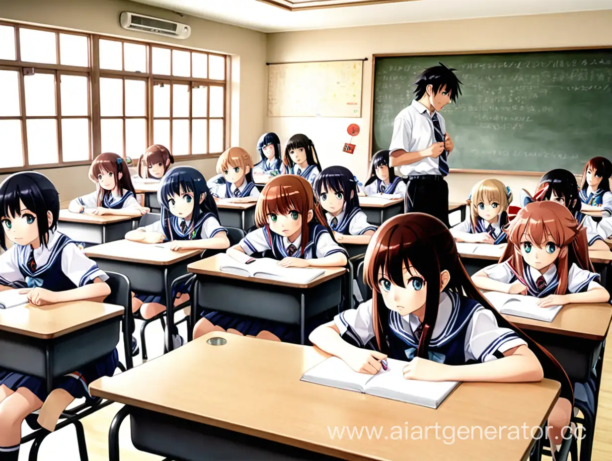 Enchanting-Anime-Schoolchildren-Engaged-in-Classroom-Learning