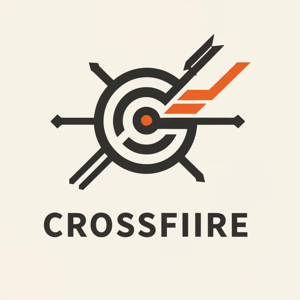 a logo design,with the text "Crossfire", main symbol:bullseye,Moderate,clear background