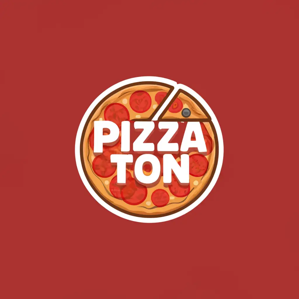LOGO-Design-for-Pizza-Ton-Delicious-Pizza-Circle-Emblem-for-Home-Family-Industry